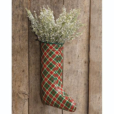 Tartan Tidings Metal Stocking - The Fox Decor